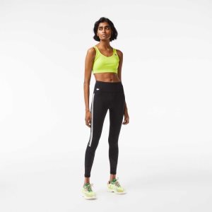 Lacoste SPORT Logo Stripe Leggings μαυρα | VU2095463