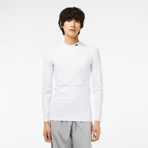 Lacoste SPORT Long Sleeve Tight Fit ασπρα | DM6917834