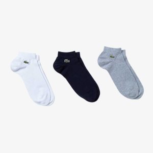 Lacoste SPORT Low-Cut 3-Pack γκρι σκουρο μπλε μπλε ασπρα | CI1647258