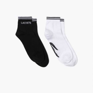 Lacoste SPORT Low-Cut βαμβακερα Sock Two-Pack μαυρα ασπρα | ER0287954