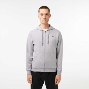 Lacoste SPORT Mesh Panels Hoodie γκρι ανοιχτο γκρι | CX3156927