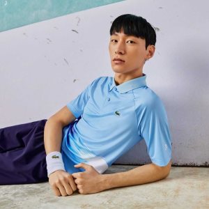 Lacoste SPORT Novak Djokovic Print Stretch μπλε ασπρα | YK2406539