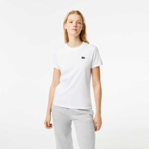 Lacoste SPORT Organic βαμβακερα Jersey T-Shirt ασπρα | BK4507382