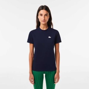 Lacoste SPORT Organic βαμβακερα Jersey T-Shirt σκουρο μπλε μπλε | NI9578436