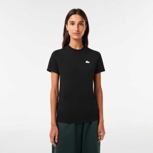 Lacoste SPORT Organic βαμβακερα Jersey T-Shirt μαυρα | QH2983160