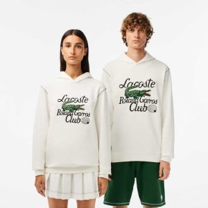 Lacoste SPORT Roland Garros Edition Hoodie ασπρα | BQ4985076