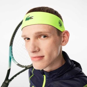 Lacoste SPORT Roland Garros Edition Pique Bandana σκουρο μπλε μπλε κίτρινα | FB6801345