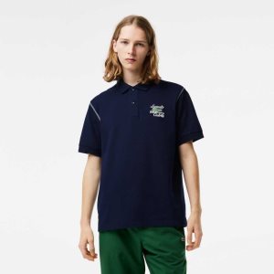 Lacoste SPORT Roland Garros Edition Pique σκουρο μπλε μπλε | XC5706239