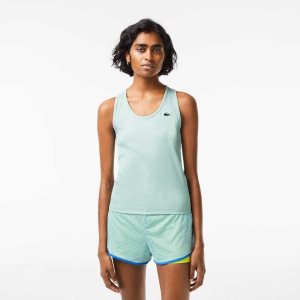Lacoste SPORT Slim Fit Πλευρωτός Tank μεντα | WR3410896