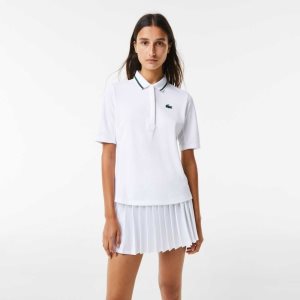 Lacoste SPORT Thermo-Regulating Pique τενις ασπρα πρασινο | IU0195362