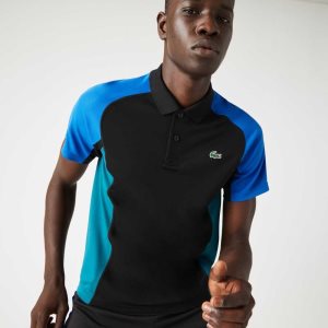 Lacoste SPORT Thermo-Regulating Pique τενις μαυρα μπλε μαυρα πρασινο | YL6410357