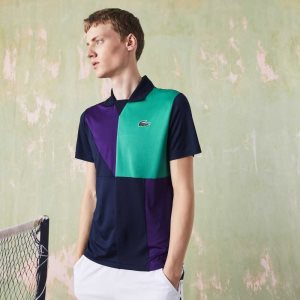 Lacoste SPORT Ultra-Dry Pique τενις σκουρο μπλε μπλε μωβ πρασινο | YV1750429