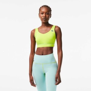 Lacoste SPORT Ultra-Dry Recycled Polyester Sports Bra κίτρινα πρασινο | BX7816932
