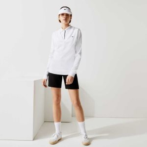 Lacoste SPORT Αναπνεύσιμος V-Neck βαμβακερα Γκολφ ασπρα | MR4625387
