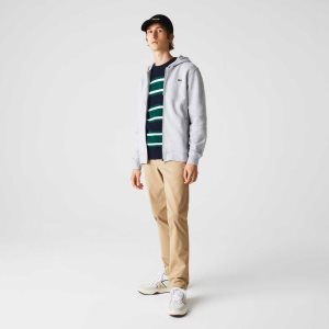 Lacoste SPORT ελαφρια Bi-material Hoodie γκρι ανοιχτο γκρι | BV3208594
