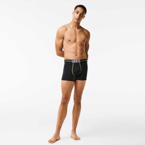 Lacoste Seamless Jersey Trunk μαυρα κίτρινα | XN5102874