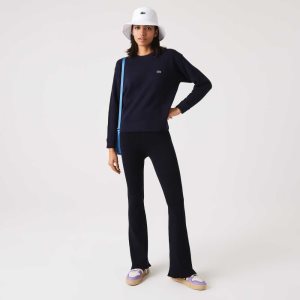 Lacoste Seamless Πλευρωτός Knit Leggings σκουρο μπλε μπλε | TQ3140795