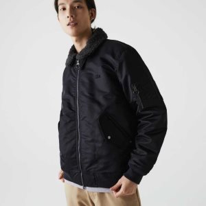 Lacoste Sherpa Collar Με Επένδυση Bomber σκούρο γκρι σκουρο μπλε μπλε | DA2834169