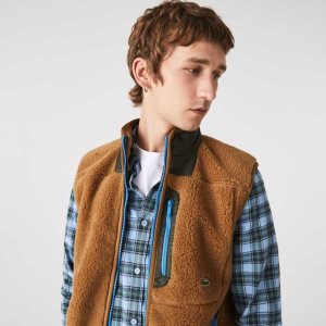 Lacoste Sherpa Fleece Vest καφε Χακί πρασινο | FZ4276913