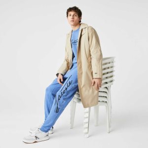 Lacoste Signature And Crocodile Print βαμβακερα Fleece Jogging μπλε | IN3289071