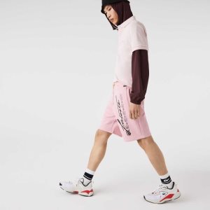 Lacoste Signature Print βαμβακερα Fleece ροζ | RL5124680