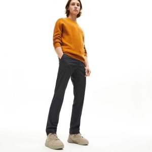 Lacoste Slim Fit Check Μαλλί Blend Chino μαυρα ασπρα | XJ8342561
