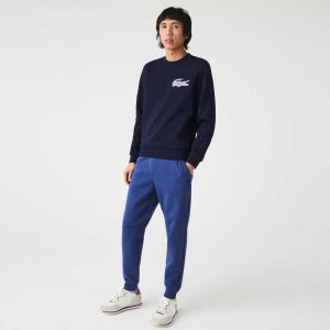 Lacoste Slim Fit Heathered βαμβακερα Blend Tracksuit μπλε | FX5907841