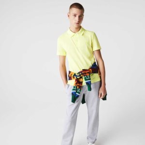 Lacoste Slim Fit Organic Stretch βαμβακερα Pique κίτρινα | RW0825317