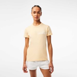 Lacoste Slim Fit Organic βαμβακερα Jersey T-Shirt κίτρινα | LW8249516