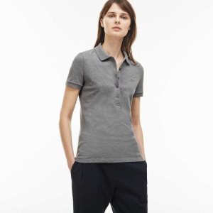 Lacoste Slim Fit Stretch Mini βαμβακερα Pique γκρι | YD9073521