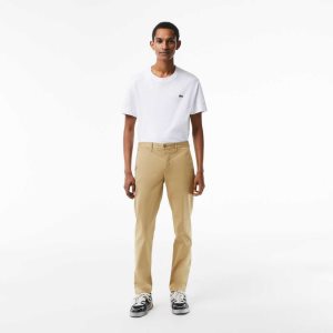 Lacoste Slim Fit Stretch βαμβακερα Chinos Μπεζ | OW0169358