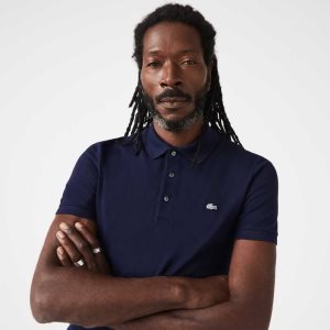 Lacoste Slim Fit Stretch βαμβακερα Pique Grey Crocodile σκουρο μπλε μπλε | CT4923061