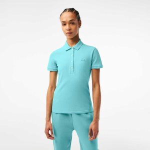 Lacoste Slim Fit Stretch βαμβακερα Pique μεντα | DI5486790