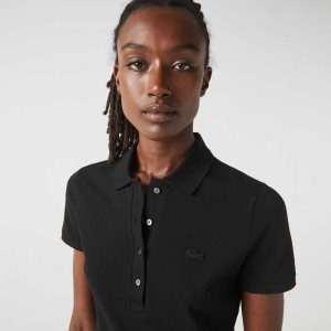 Lacoste Slim Fit Stretch βαμβακερα Pique μαυρα | IN5086394