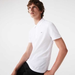 Lacoste Slim Fit Stretch βαμβακερα Pique Grey Crocodile ασπρα | OY9683014