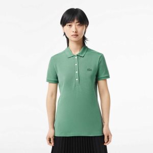 Lacoste Slim Fit Stretch βαμβακερα Pique Χακί πρασινο | TX8761095