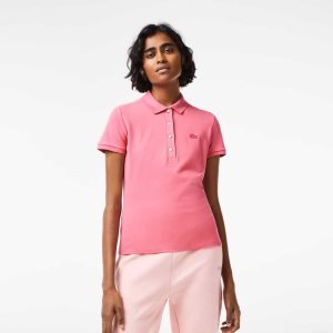 Lacoste Slim Fit Stretch βαμβακερα Pique ροζ | XD4369072