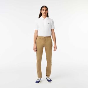 Lacoste Slim Fit Stretch βαμβακερα Μπεζ | YD6059823