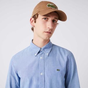 Lacoste Slim Fit βαμβακερα Chambray μπλε | QN1594620