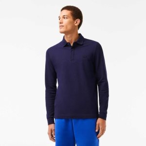 Lacoste Smart Paris long sleeve stretch cotton σκουρο μπλε μπλε | DF7851342