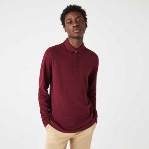 Lacoste Smart Paris long sleeve stretch cotton μπορντο | MU7526918