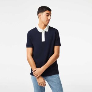 Lacoste Smart Paris with cotton Petit Pique σκουρο μπλε μπλε ασπρα | VA0459826