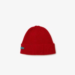 Lacoste Speckled Μαλλί Beanie κοκκινα | KQ1879634