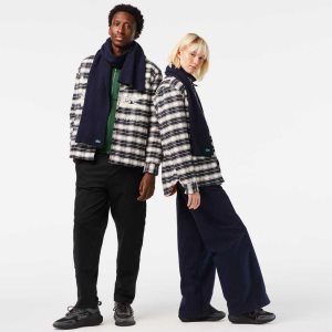Lacoste Speckled Μαλλί Scarf σκουρο μπλε μπλε | ZE9583716