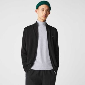 Lacoste Stand-Up Collar Organic βαμβακερα Zippered γκρι | ZJ3740681