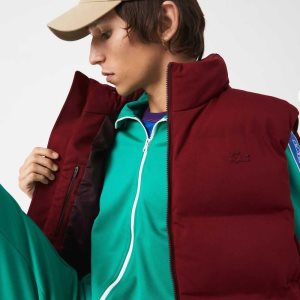 Lacoste Stowable Hood Vest μπορντο | HB8137294