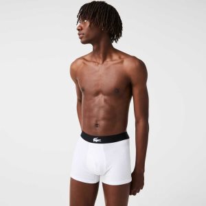 Lacoste Stretch βαμβακερα Trunk 3-Pack μαυρα γκρι ασπρα | YA7036591
