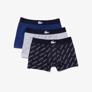 Lacoste Stretch βαμβακερα Trunk 3-Pack σκουρο μπλε μπλε ασπρα γκρι σκουρο μπλε μπλε | PI9862714