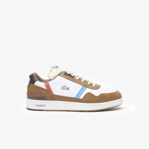 Lacoste T-Clip δερματινα Tricolor καφε ασπρα | LV5467089