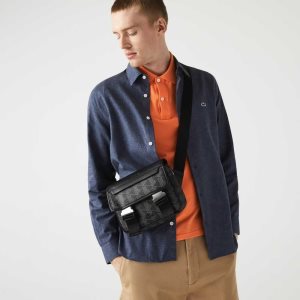 Lacoste The Blend Clipped Monogram καμβα Messenger Πολύχρωμο | ZR7934186